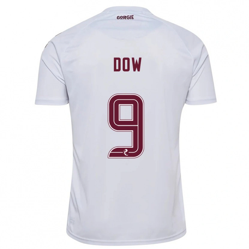 Danxen Bambino Maglia Connor Dow #9 Bianco Bordeaux Kit Gara Away 2025/26 Maglietta