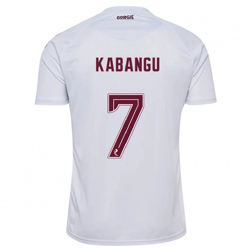 Danxen Bambino Maglia Elton Kabangu #7 Bianco Bordeaux Kit Gara Away 2025/26 Maglietta