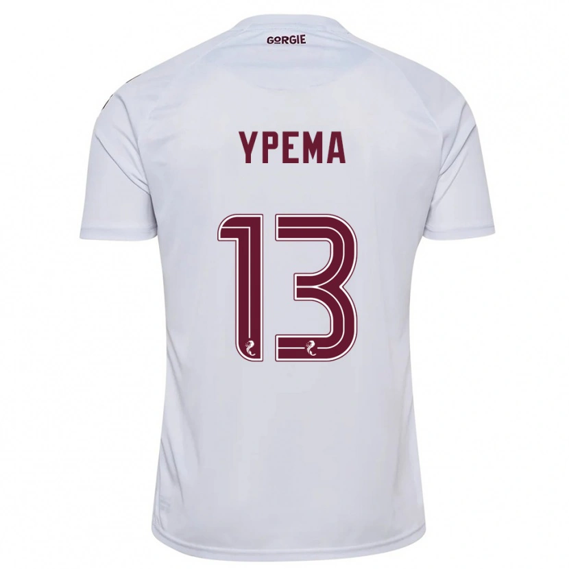 Danxen Bambino Maglia Danique Ypema #13 Bianco Bordeaux Kit Gara Away 2025/26 Maglietta