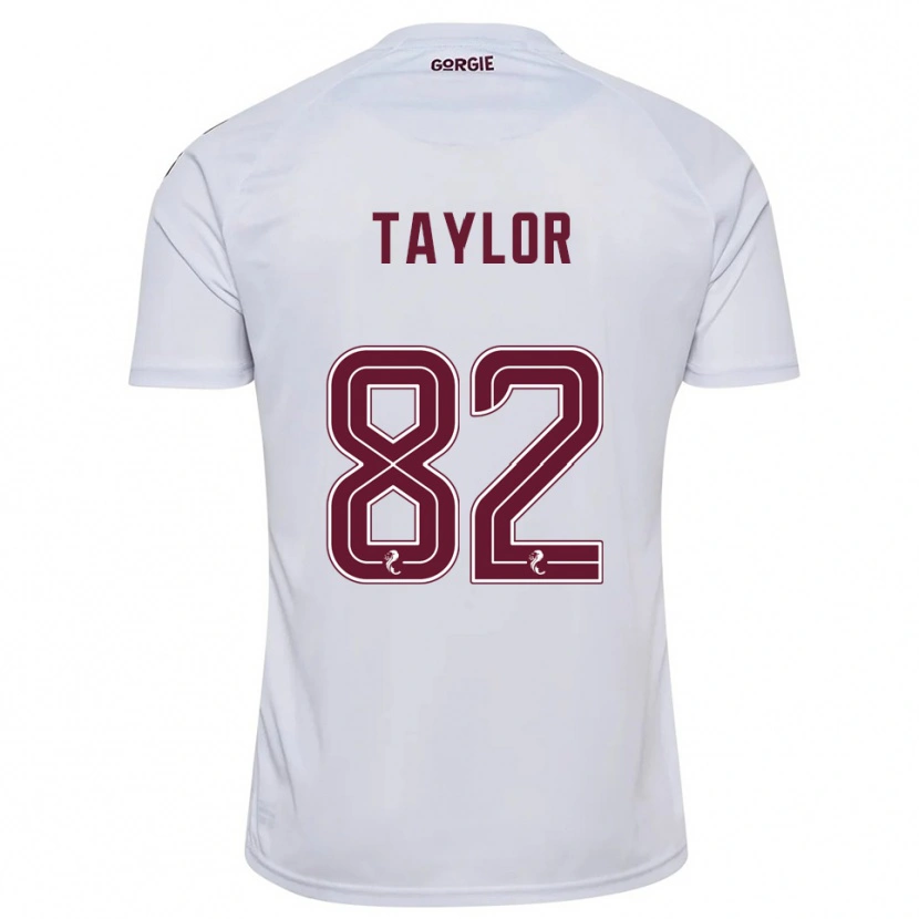Danxen Bambino Maglia Gerald Taylor #82 Bianco Bordeaux Kit Gara Away 2025/26 Maglietta