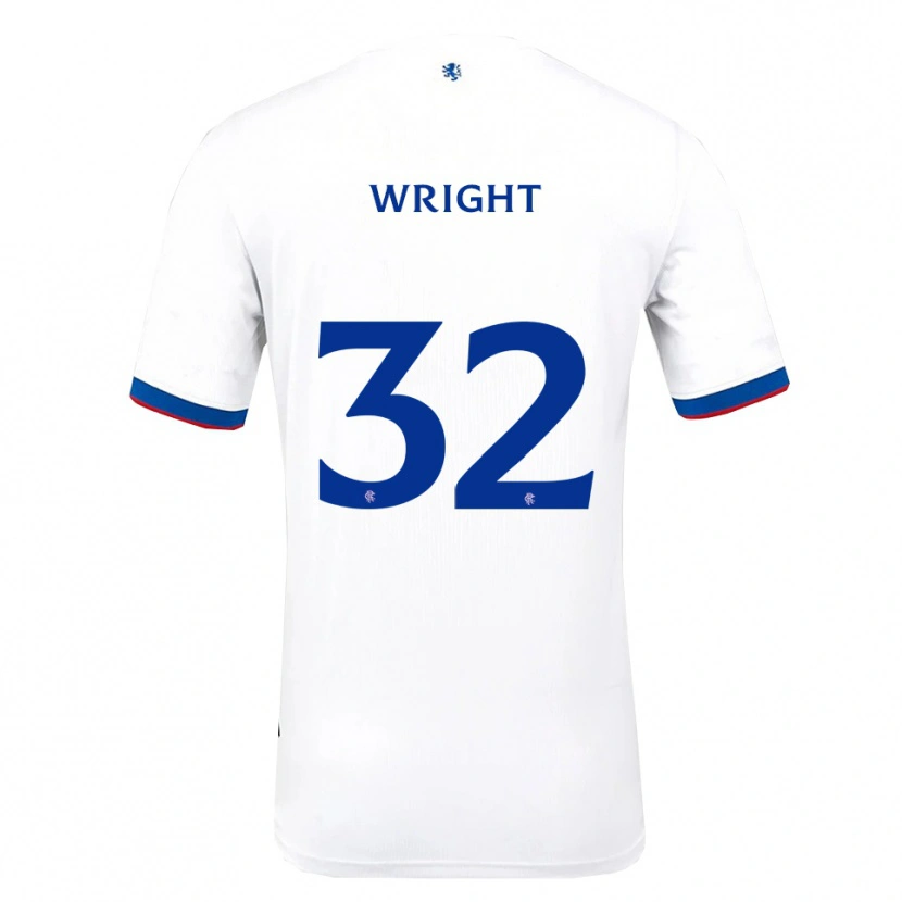 Danxen Bambino Maglia Kieran Wright #32 Bianco Rosso Blu Kit Gara Away 2025/26 Maglietta