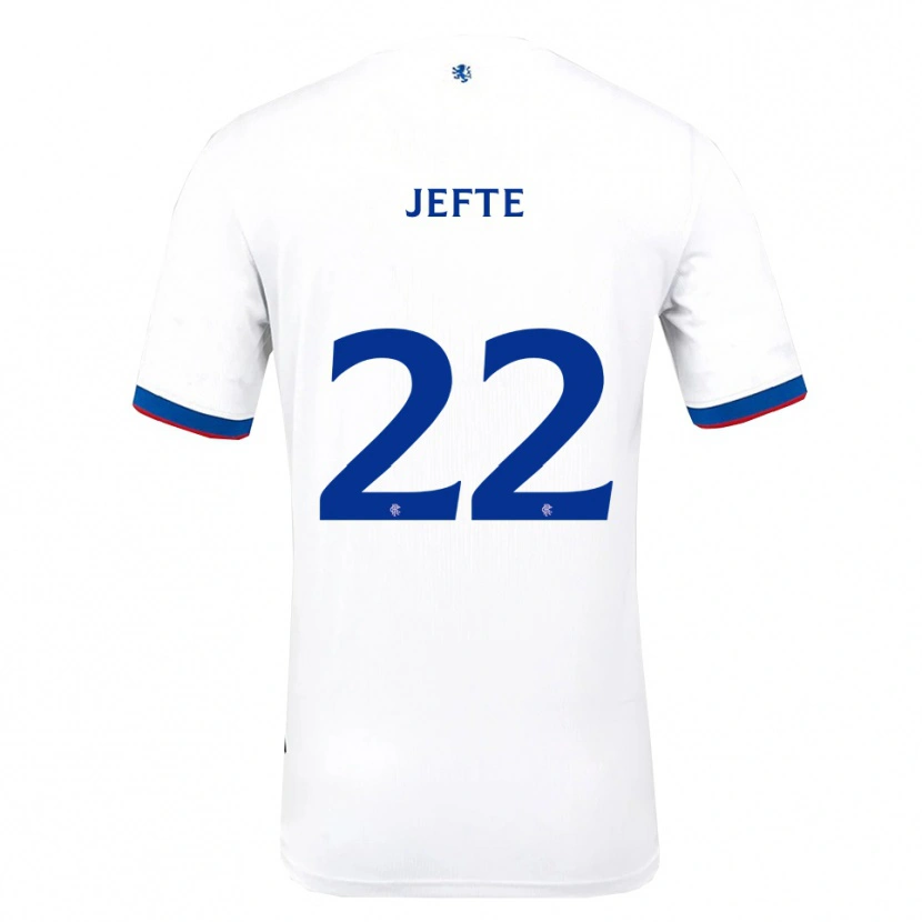 Danxen Bambino Maglia Jefté #22 Bianco Rosso Blu Kit Gara Away 2025/26 Maglietta