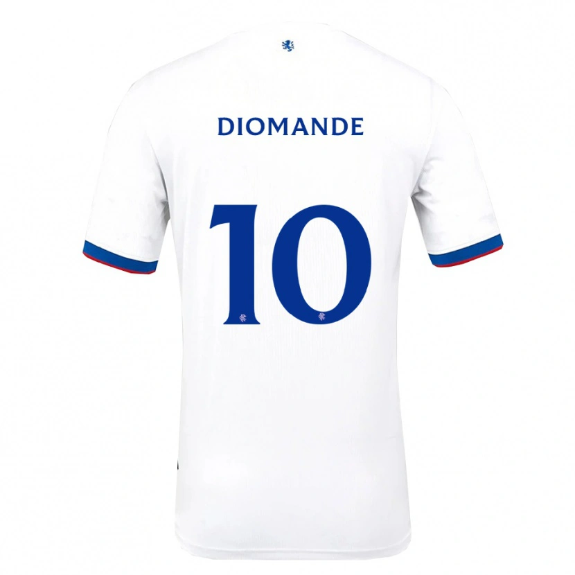 Danxen Bambino Maglia Mohamed Diomandé #10 Bianco Rosso Blu Kit Gara Away 2025/26 Maglietta