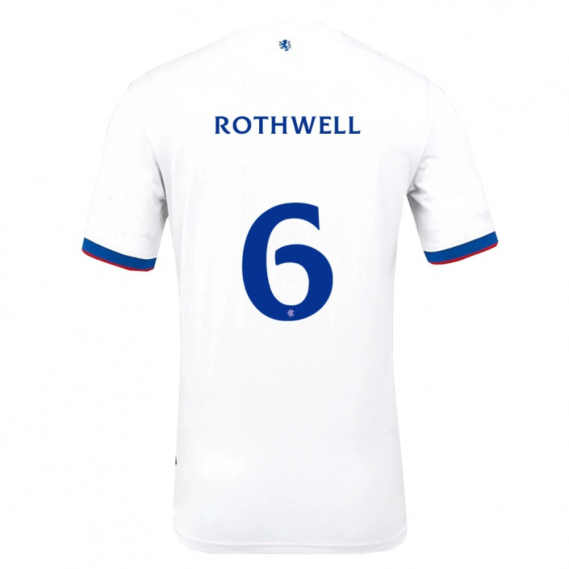 Danxen Bambino Maglia Joe Rothwell #6 Bianco Rosso Blu Kit Gara Away 2025/26 Maglietta
