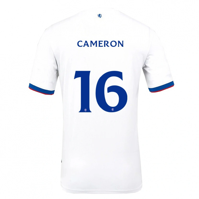 Danxen Bambino Maglia Lyall Cameron #16 Bianco Rosso Blu Kit Gara Away 2025/26 Maglietta
