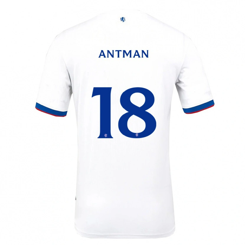 Danxen Bambino Maglia Oliver Antman #18 Bianco Rosso Blu Kit Gara Away 2025/26 Maglietta
