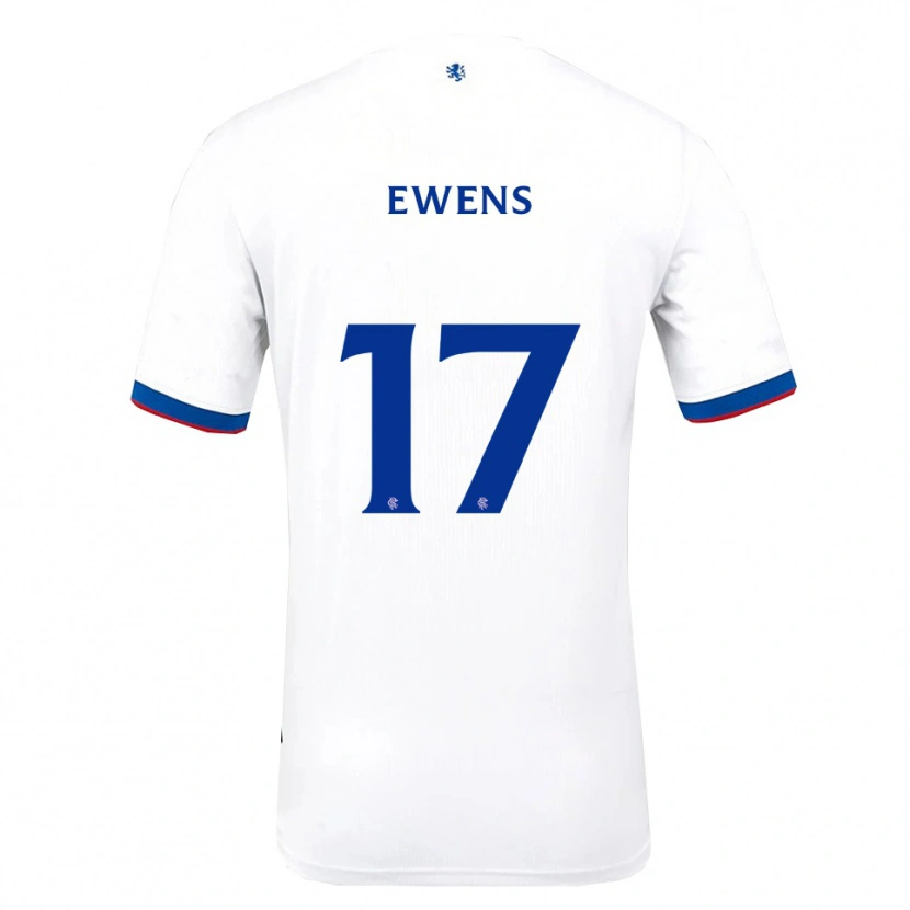 Danxen Bambino Maglia Sarah Ewens #17 Bianco Rosso Blu Kit Gara Away 2025/26 Maglietta