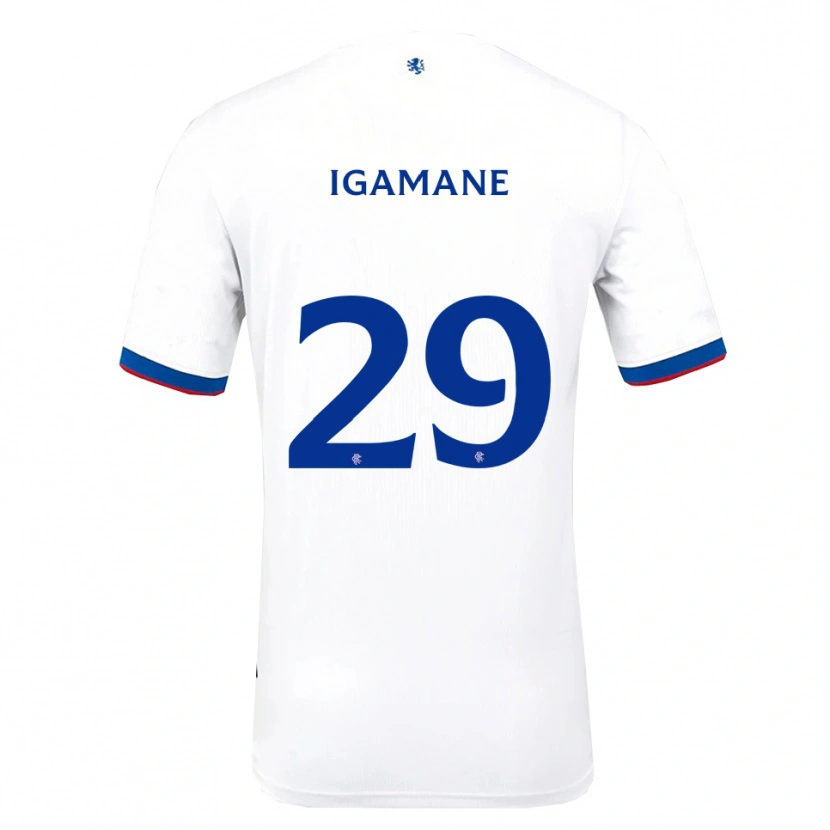 Danxen Bambino Maglia Hamza Igamane #29 Bianco Rosso Blu Kit Gara Away 2025/26 Maglietta