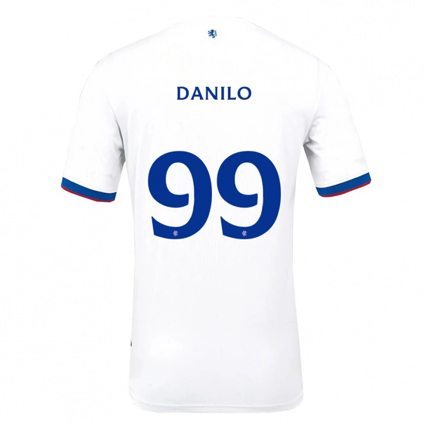 Danxen Bambino Maglia Danilo #99 Bianco Rosso Blu Kit Gara Away 2025/26 Maglietta