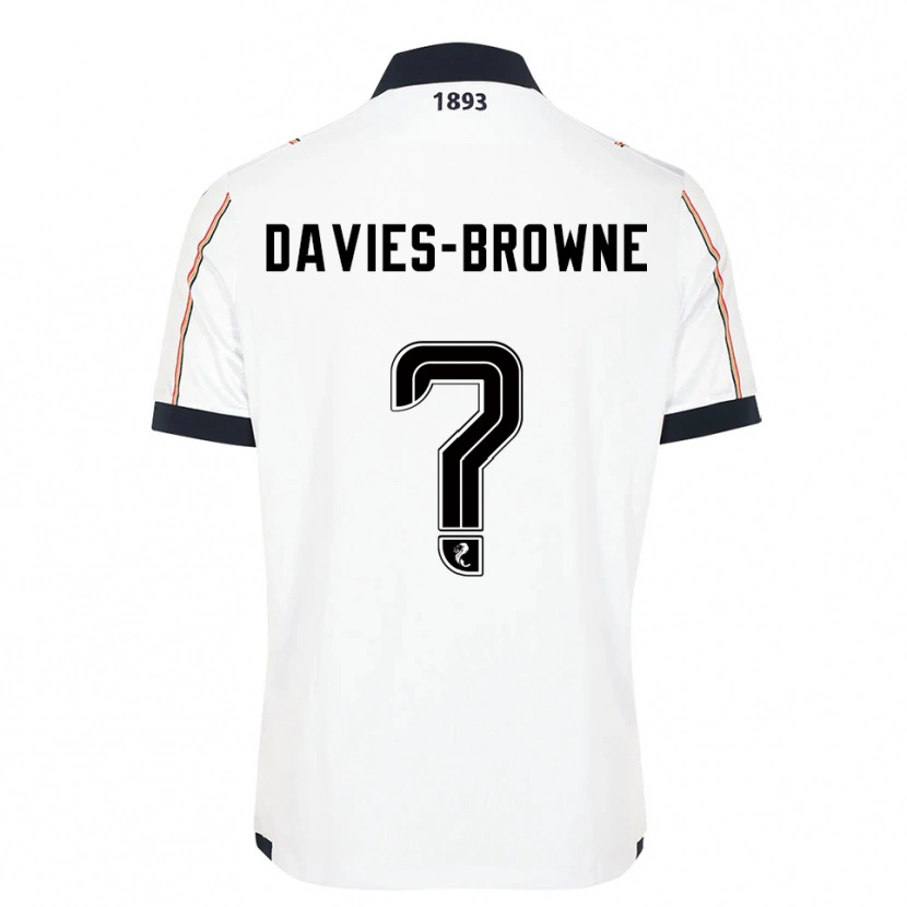 Danxen Bambino Maglia Tobias Davies-Browne #0 Bianco Blu Navy Rosso Kit Gara Away 2025/26 Maglietta
