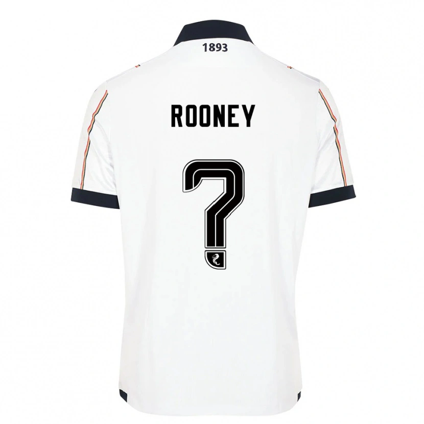 Danxen Bambino Maglia Chris Rooney #0 Bianco Blu Navy Rosso Kit Gara Away 2025/26 Maglietta