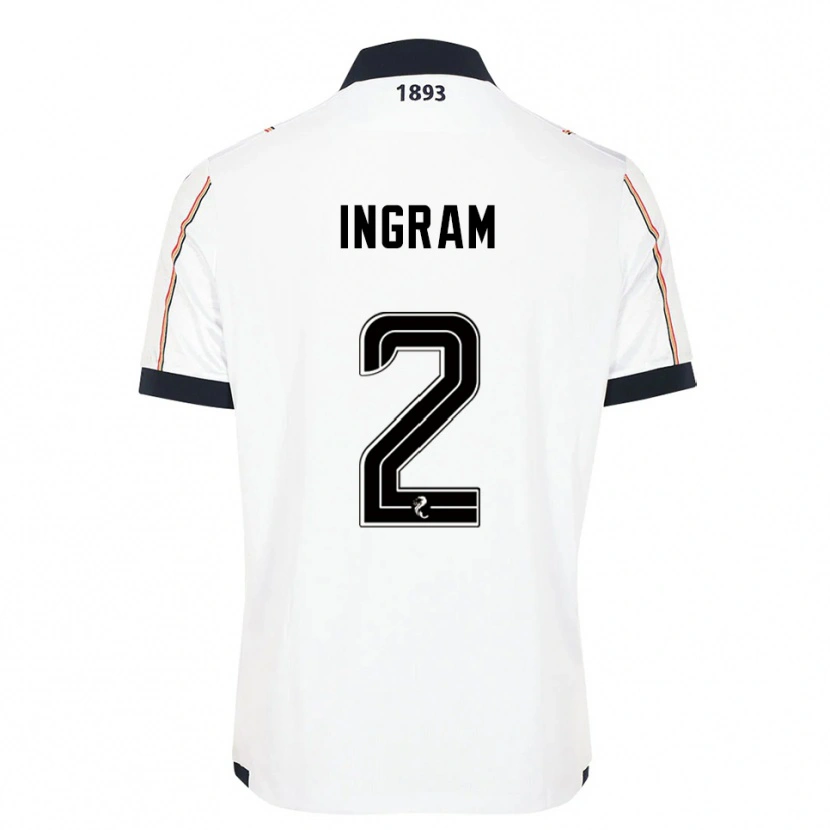 Danxen Bambino Maglia Ethan Ingram #2 Bianco Blu Navy Rosso Kit Gara Away 2025/26 Maglietta