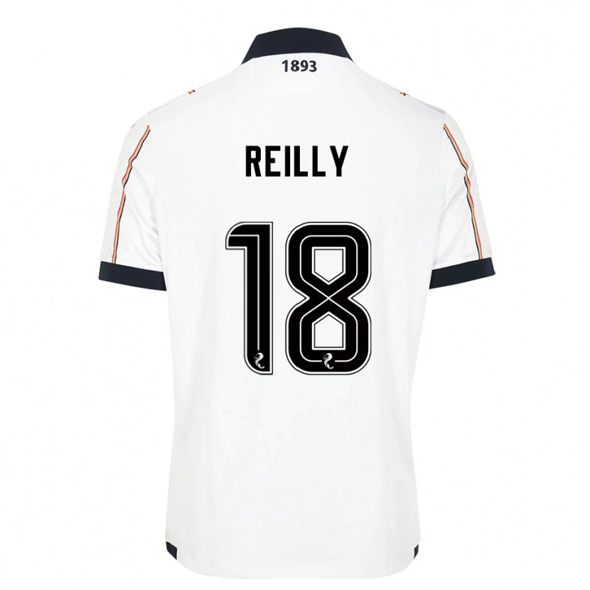 Danxen Bambino Maglia Charlie Reilly #18 Bianco Blu Navy Rosso Kit Gara Away 2025/26 Maglietta