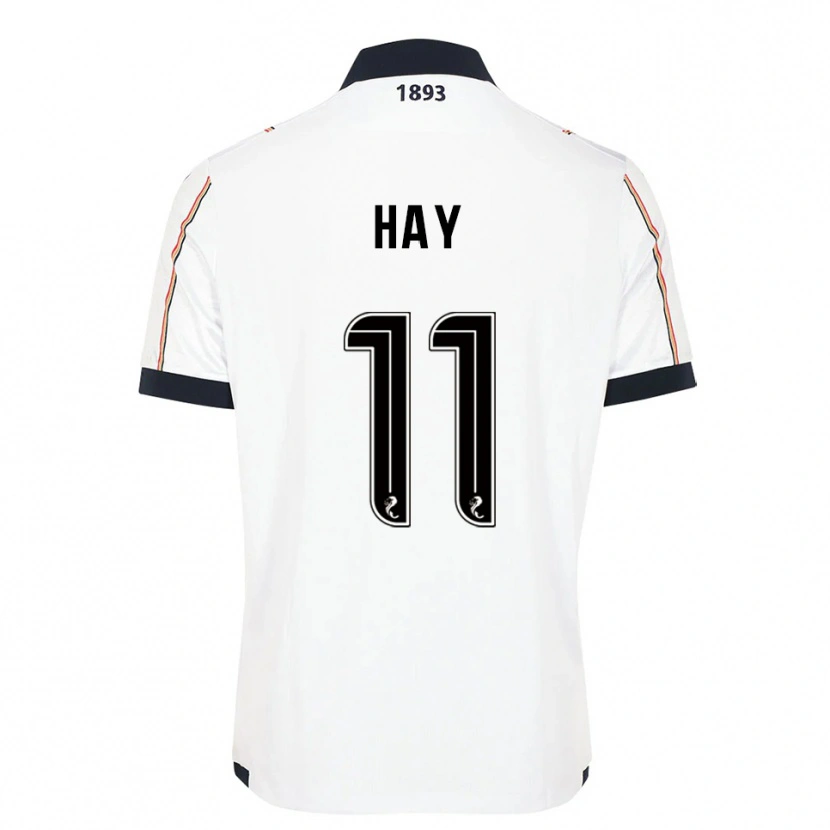 Danxen Bambino Maglia Ashley Hay #11 Bianco Blu Navy Rosso Kit Gara Away 2025/26 Maglietta