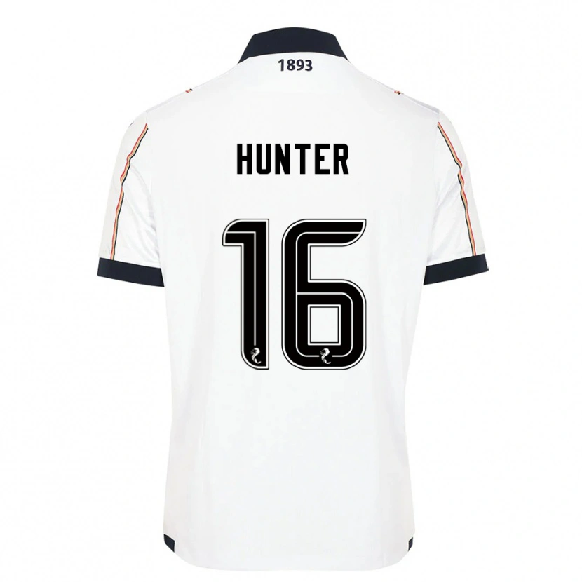 Danxen Bambino Maglia Michael Hunter #16 Bianco Blu Navy Rosso Kit Gara Away 2025/26 Maglietta