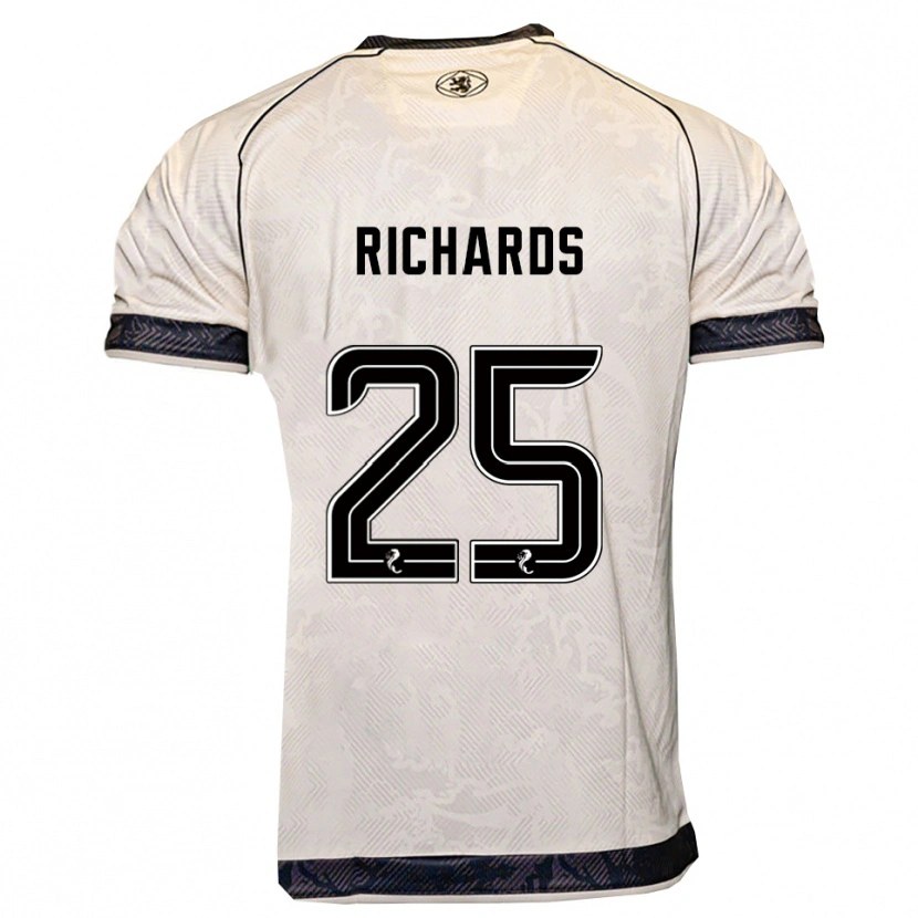 Danxen Bambino Maglia Dave Richards #25 Bianco Nero Kit Gara Away 2025/26 Maglietta