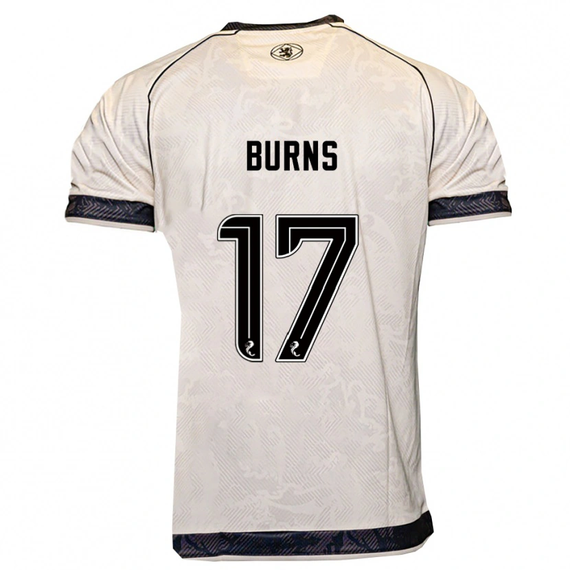 Danxen Bambino Maglia Megan Burns #17 Bianco Nero Kit Gara Away 2025/26 Maglietta