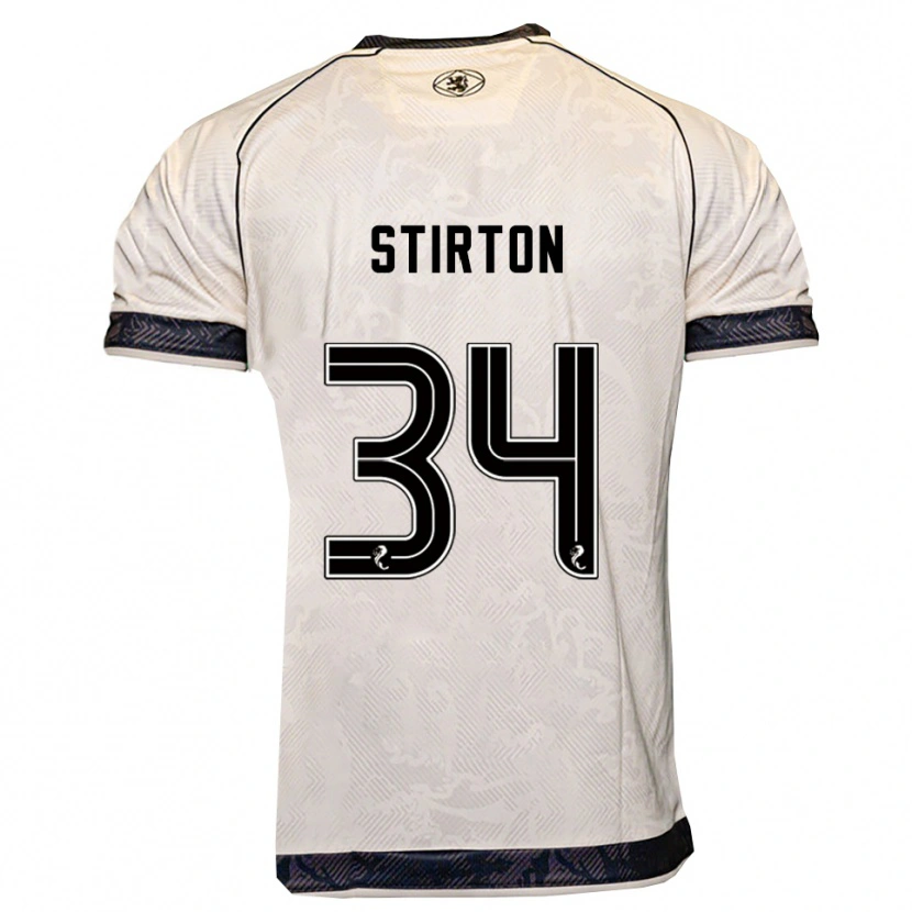 Danxen Bambino Maglia Owen Stirton #34 Bianco Nero Kit Gara Away 2025/26 Maglietta