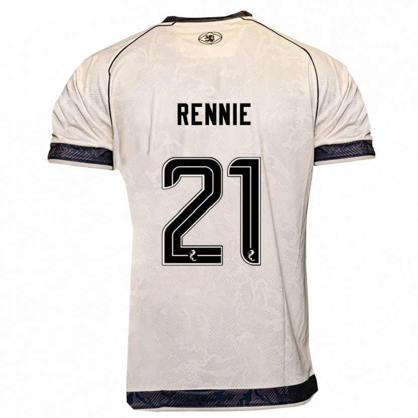 Danxen Bambino Maglia Beth Rennie #21 Bianco Nero Kit Gara Away 2025/26 Maglietta