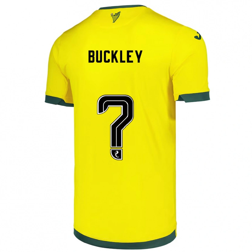 Danxen Bambino Maglia Adam Buckley #0 Giallo Verde Kit Gara Away 2025/26 Maglietta