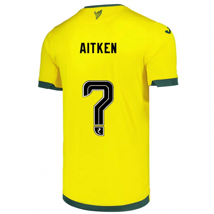 Danxen Bambino Maglia Conor Aitken #0 Giallo Verde Kit Gara Away 2025/26 Maglietta