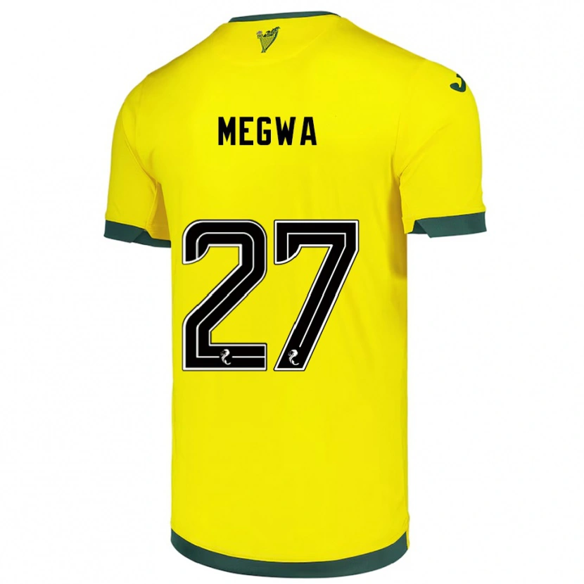 Danxen Bambino Maglia Kanayo Megwa #27 Giallo Verde Kit Gara Away 2025/26 Maglietta