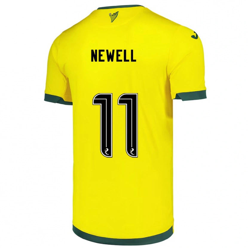 Danxen Bambino Maglia Joe Newell #11 Giallo Verde Kit Gara Away 2025/26 Maglietta