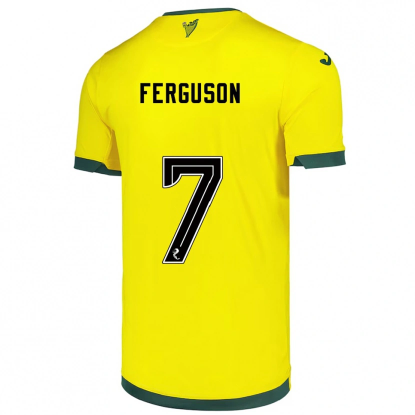 Danxen Bambino Maglia Abbie Ferguson #7 Giallo Verde Kit Gara Away 2025/26 Maglietta