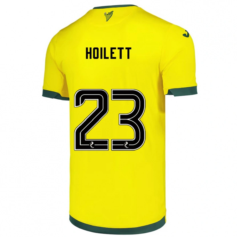 Danxen Bambino Maglia Junior Hoilett #23 Giallo Verde Kit Gara Away 2025/26 Maglietta