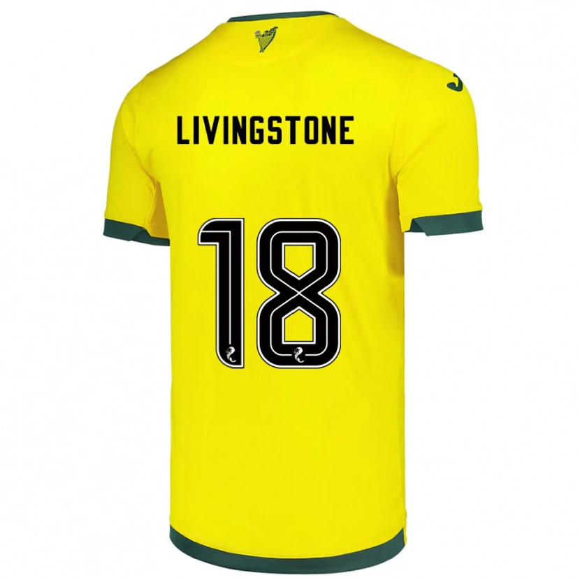 Danxen Bambino Maglia Rosie Livingstone #18 Giallo Verde Kit Gara Away 2025/26 Maglietta