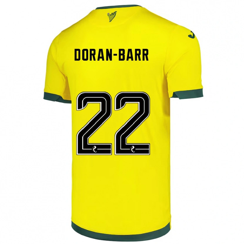 Danxen Bambino Maglia Lauren Doran-Barr #22 Giallo Verde Kit Gara Away 2025/26 Maglietta