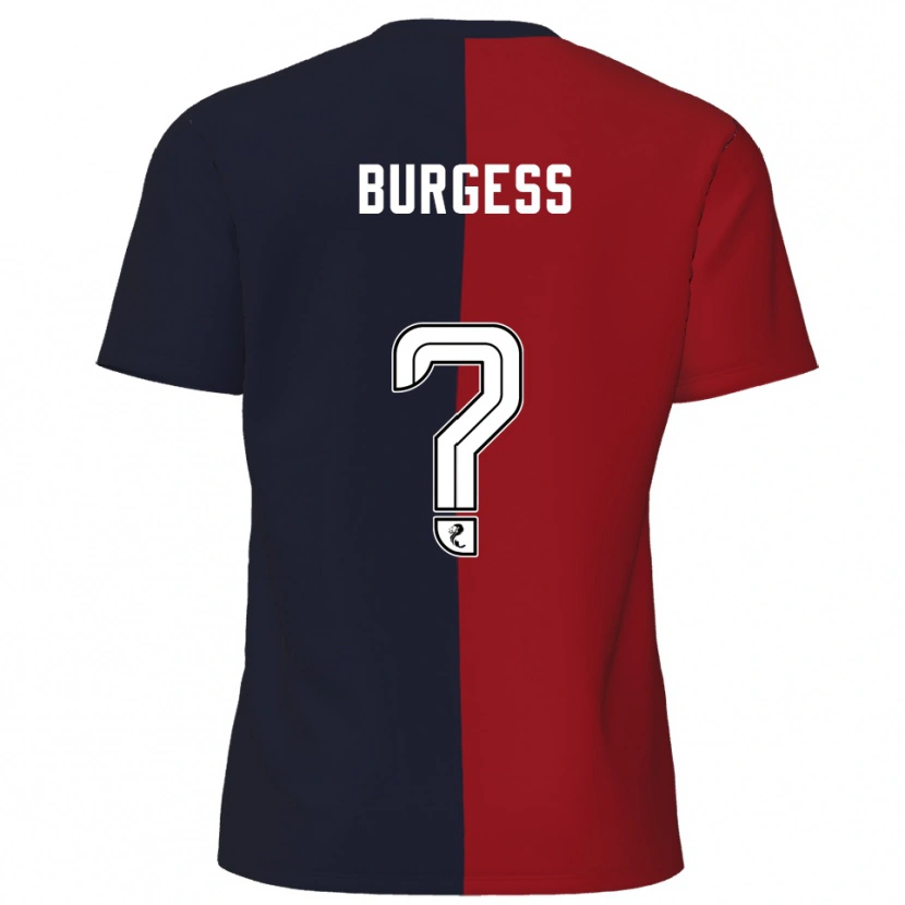 Danxen Bambino Maglia Logan Burgess #0 Rosso Blu Navy Kit Gara Away 2025/26 Maglietta