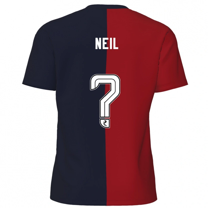 Danxen Bambino Maglia Laura Neil #0 Rosso Blu Navy Kit Gara Away 2025/26 Maglietta