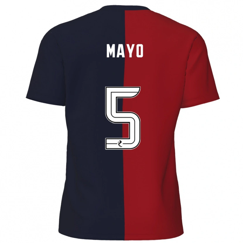 Danxen Bambino Maglia Lewis Mayo #5 Rosso Blu Navy Kit Gara Away 2025/26 Maglietta