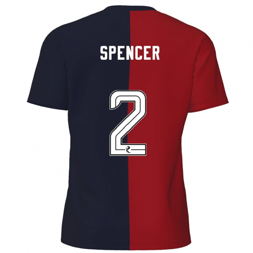 Danxen Bambino Maglia Joe Spencer #2 Rosso Blu Navy Kit Gara Away 2025/26 Maglietta