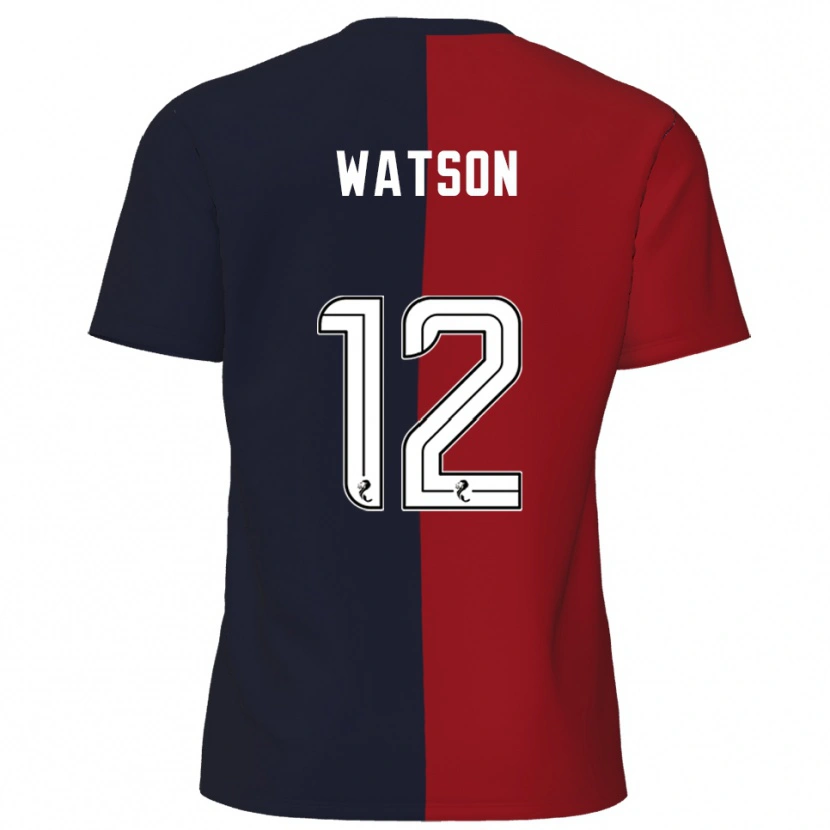 Danxen Bambino Maglia David Watson #12 Rosso Blu Navy Kit Gara Away 2025/26 Maglietta