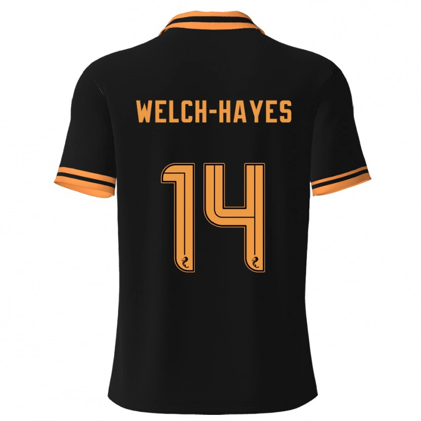 Danxen Bambino Maglia Miles Welch-Hayes #14 Nero Giallo Kit Gara Away 2025/26 Maglietta