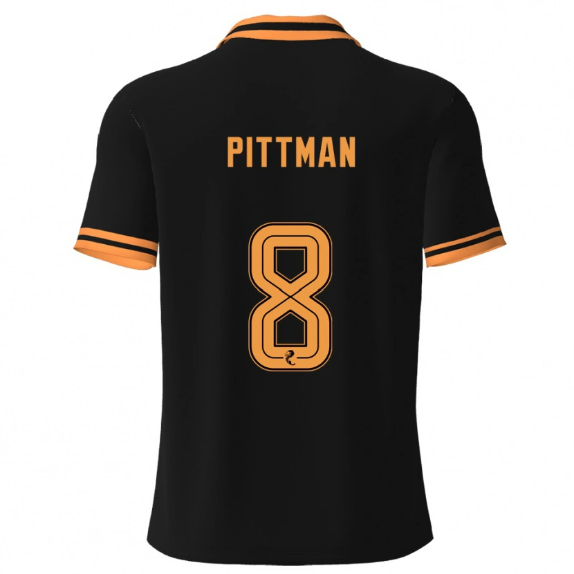Danxen Bambino Maglia Scott Pittman #8 Nero Giallo Kit Gara Away 2025/26 Maglietta