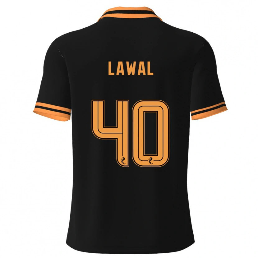 Danxen Bambino Maglia Samson Lawal #40 Nero Giallo Kit Gara Away 2025/26 Maglietta