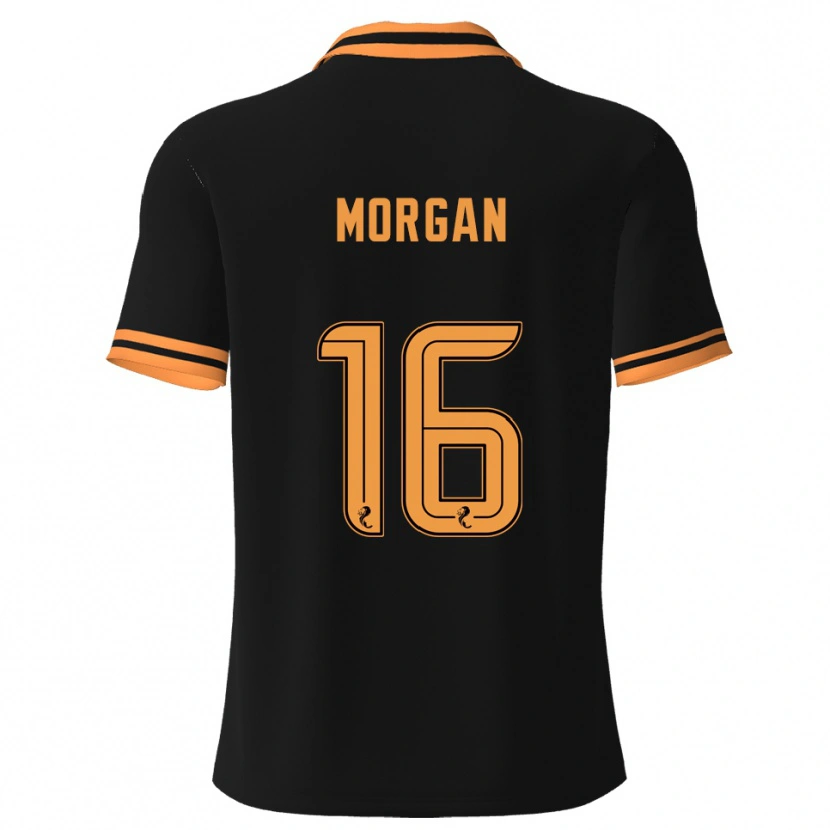 Danxen Bambino Maglia Briony Morgan #16 Nero Giallo Kit Gara Away 2025/26 Maglietta