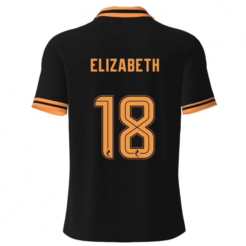 Danxen Bambino Maglia Ashley Elizabeth #18 Nero Giallo Kit Gara Away 2025/26 Maglietta