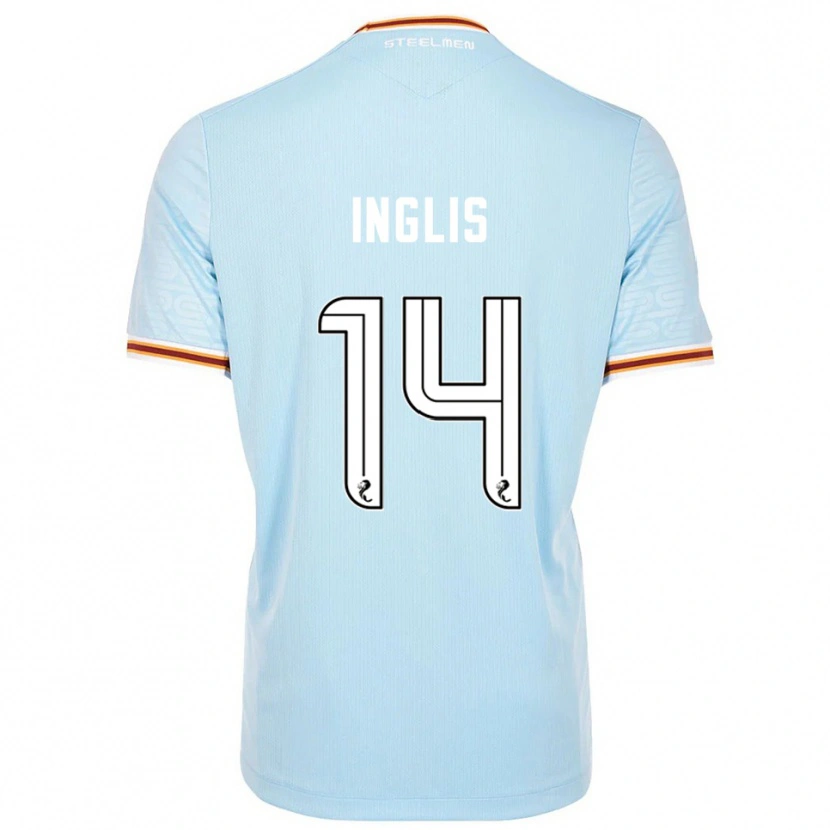 Danxen Bambino Maglia Gill Inglis #14 Azzurro Kit Gara Away 2025/26 Maglietta