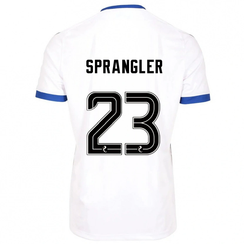 Danxen Bambino Maglia Sven Sprangler #23 Bianco Blu Kit Gara Away 2025/26 Maglietta
