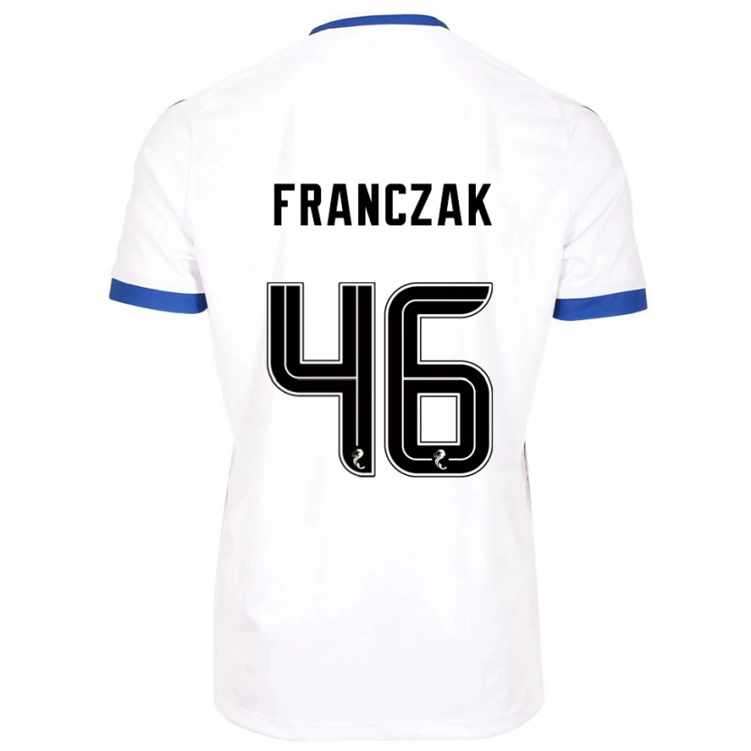Danxen Bambino Maglia Franciszek Franczak #46 Bianco Blu Kit Gara Away 2025/26 Maglietta