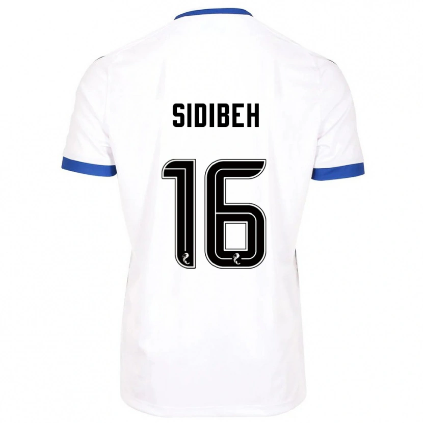 Danxen Bambino Maglia Adama Sidibeh #16 Bianco Blu Kit Gara Away 2025/26 Maglietta