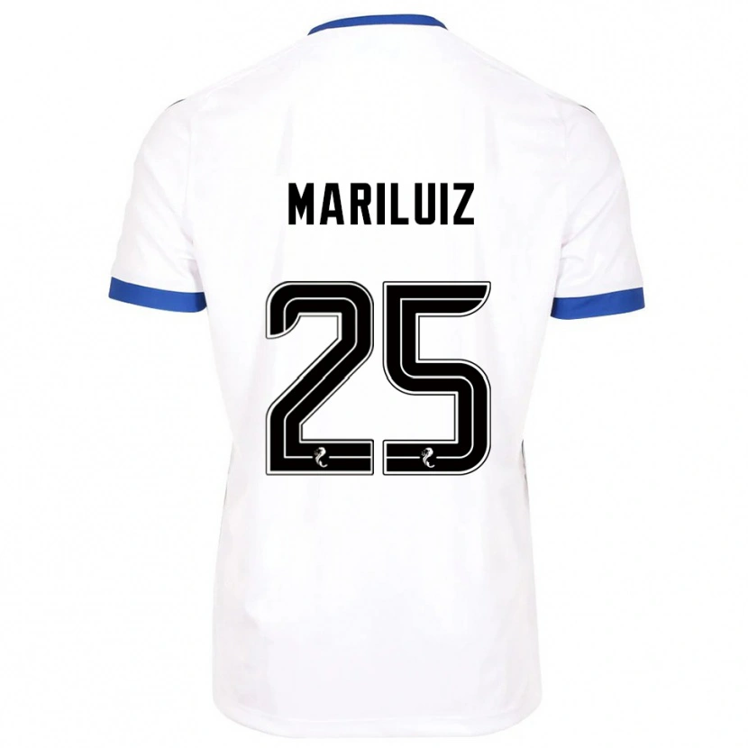 Danxen Bambino Maglia Mariluiz Sanchez #25 Bianco Blu Kit Gara Away 2025/26 Maglietta
