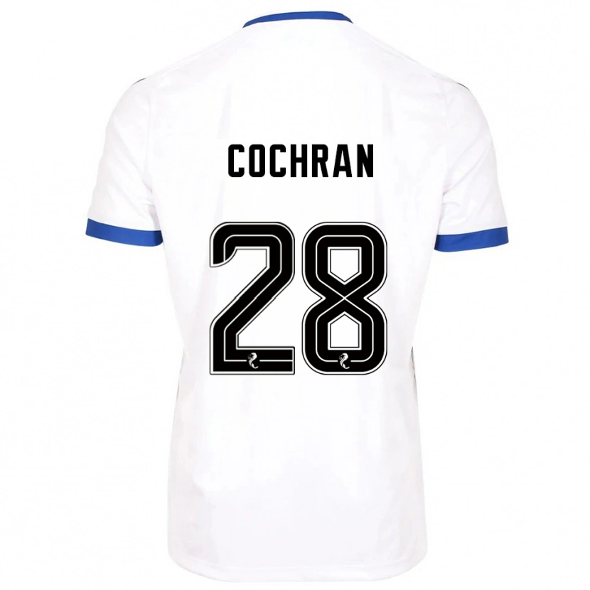 Danxen Bambino Maglia Bobby Cochran #28 Bianco Blu Kit Gara Away 2025/26 Maglietta