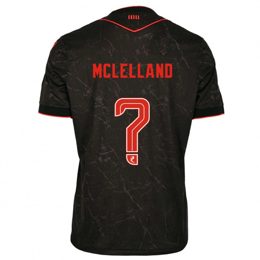 Danxen Bambino Maglia Kenzie Mclelland #0 Nero Rosso Kit Gara Away 2025/26 Maglietta