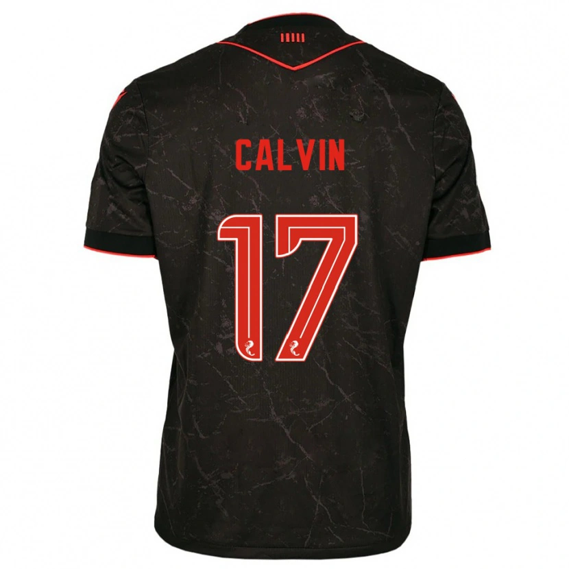 Danxen Bambino Maglia Jalmaro Calvin #17 Nero Rosso Kit Gara Away 2025/26 Maglietta