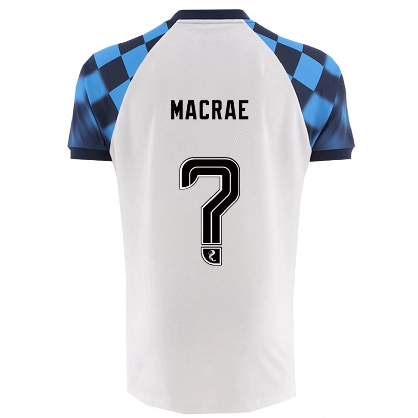 Danxen Bambino Maglia Jane Macrae #0 Bianco Azzurro Kit Gara Away 2025/26 Maglietta
